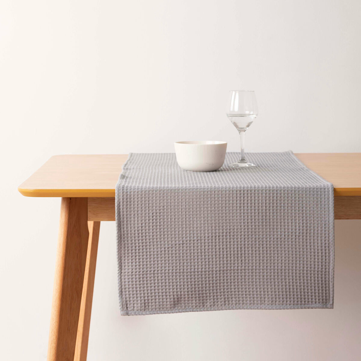 Caminho de Mesa Belum Waffle Cinzento 45 x 140 cm